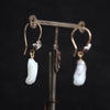 Natural Freshwater Wing Pearl and Diamond Earrings