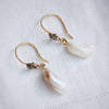 Natural Freshwater Wing Pearl and Diamond Earrings