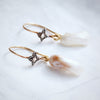 Natural Freshwater Wing Pearl and Diamond Earrings