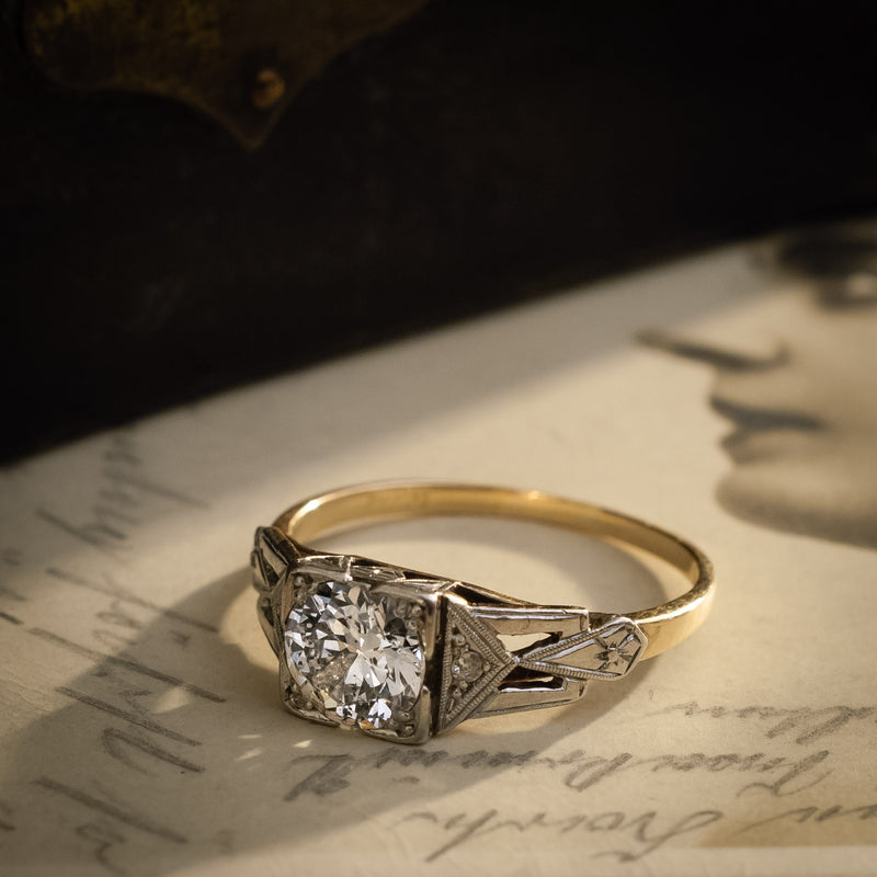Vintage Antique Art Deco Diamond Engagement Ring