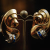 Vintage 1940's Art Deco Sapphire Diamond Earrings