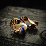 Uber-Luxe Vintage Art Deco 'Cocktail Hour' Sapphire and Diamond Earrings