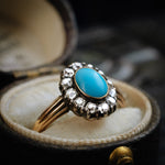 Enchanting and Rare Early Victorian Turquoise and Diamond Ring
