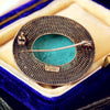 Chinese Export Natural Turquoise & Enamel Brooch