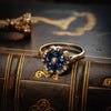 Antique Sapphire Diamond Flower Cluster Ring