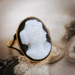 Classical Antique Roman Style Hardstone Cameo Ring
