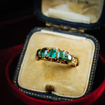 Verdant Hues Date 1876 15ct Gold Green Paste Ring