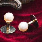 Supreme Quality Vintage French Pearl Dress Stud Pair