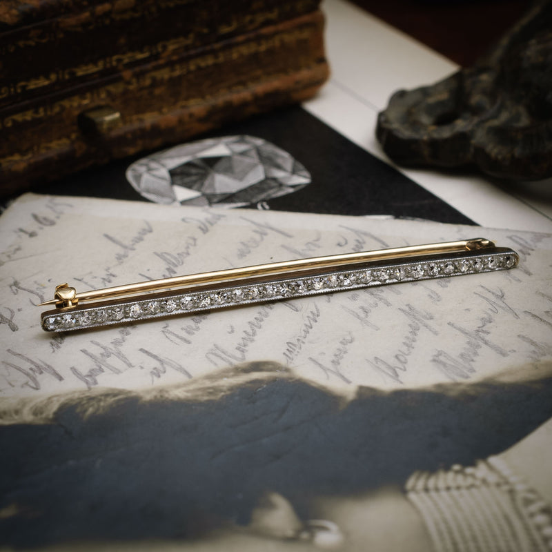 Antique Diamond Bar Brooch