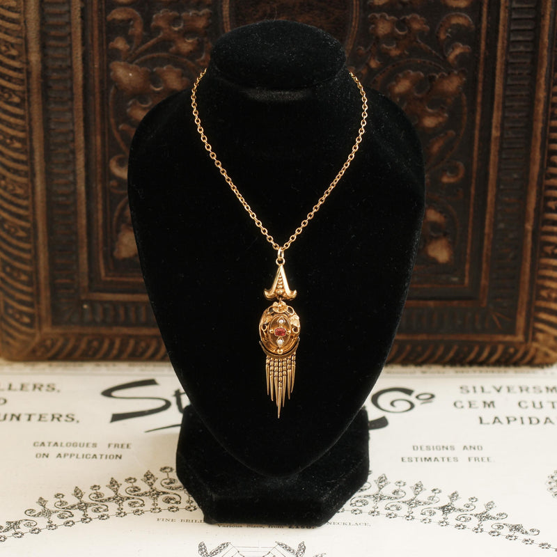 Circa 1860's Victorian Etruscan Revival Pendant