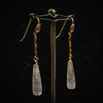 Rose Quartz Seed Pearl Drop Earrings