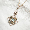 Ethereal Antique Edwardian Aquamarine & Seed Pearl Pendant