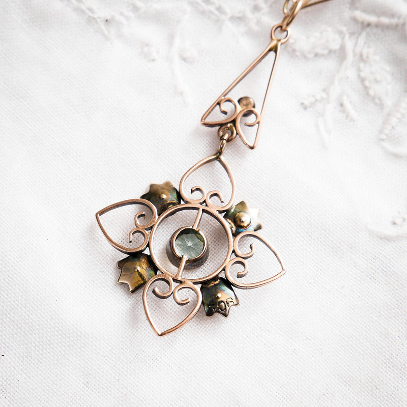 Ethereal Antique Edwardian Aquamarine & Seed Pearl Pendant