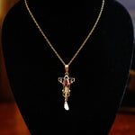 Petite Antique Mississippi Pearl & Verneuil Ruby Pendant