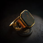 Noble Antique Arts and Crafts Bloodstone Ring
