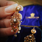 Mesmerising French Cannetille Natural Pearl & Diamond Earrings