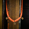 Antique Victorian Etruscan Revival Style Coral Necklace