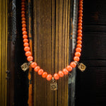 Antique Victorian Etruscan Revival Style Coral Necklace