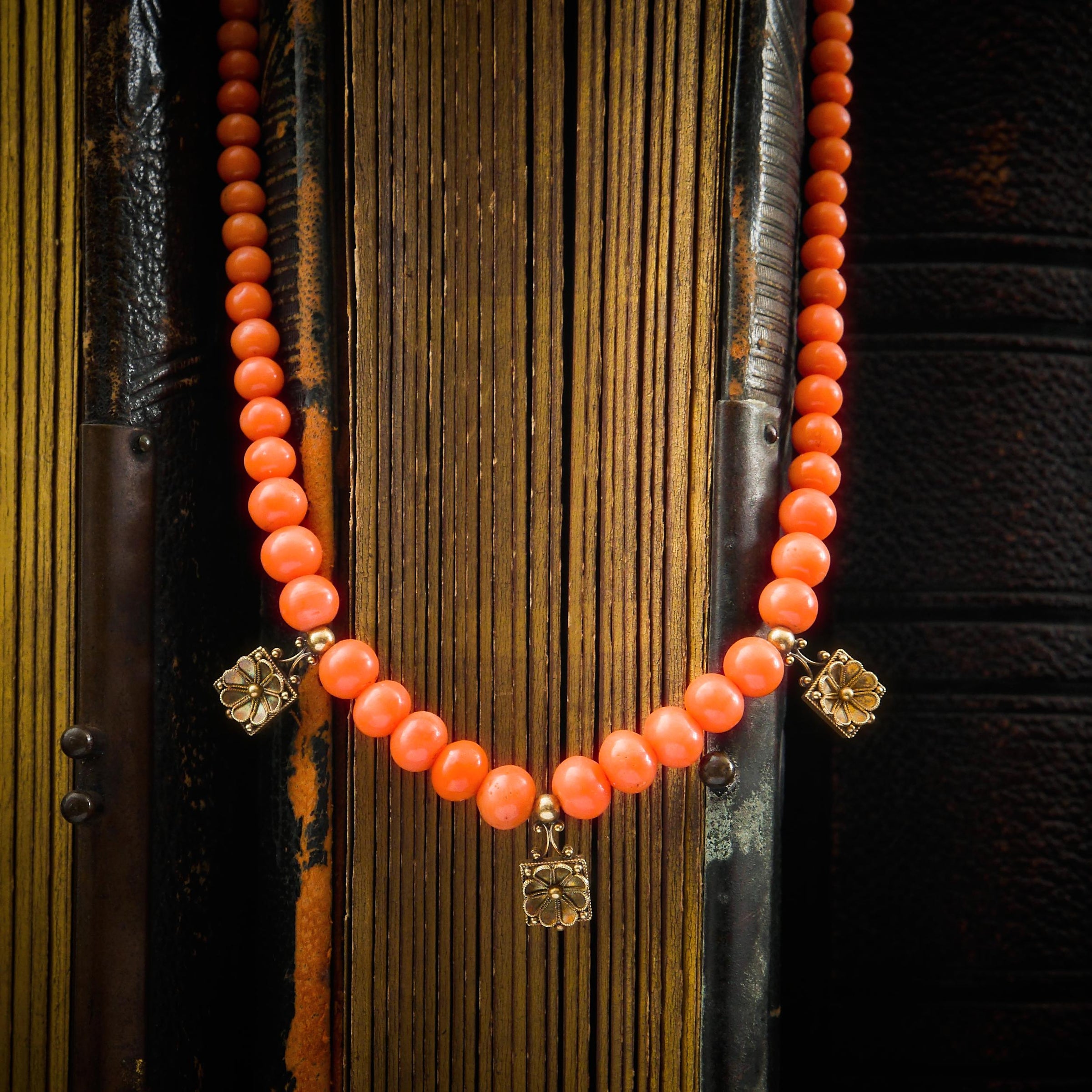 Mid-Century Double-Strand Coral Necklace