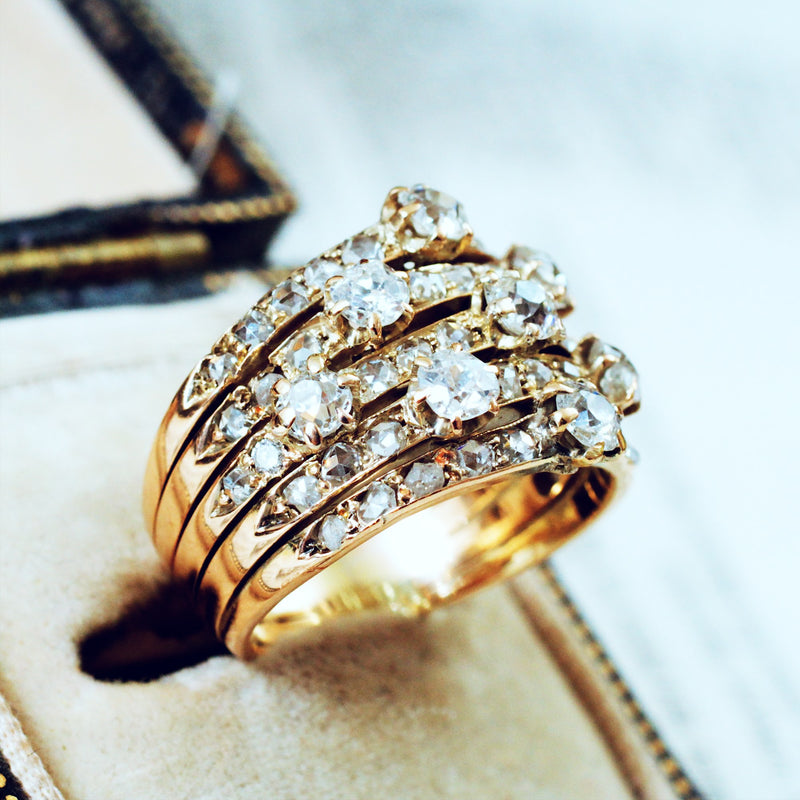 Breathtaking Antique Diamond Harem Ring