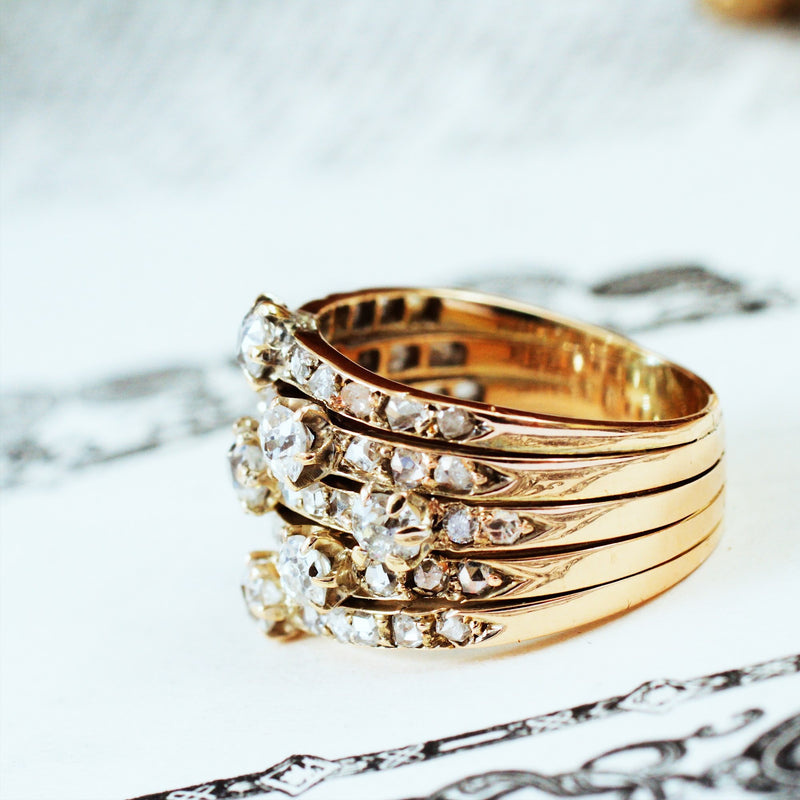 Breathtaking Antique Diamond Harem Ring
