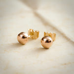 Vintage Classic Yellow Gold Domed Stud Earrings