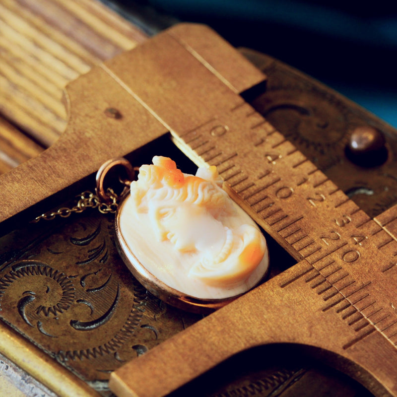 Pretty Vintage Pink Coral Cameo Pendant