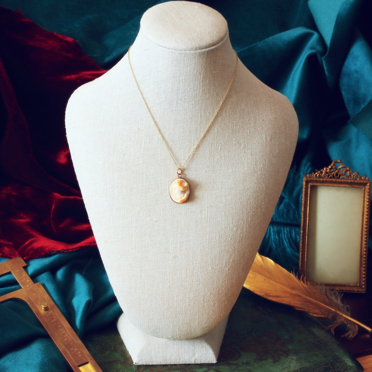 Pretty Vintage Pink Coral Cameo Pendant