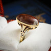 A Super Mid Century 14ct Gold Agate Statement Ring
