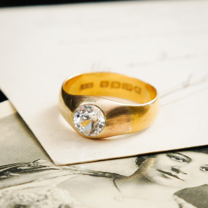 Uniquely Wonderful Date 1913 22ct Gold Paste Ring