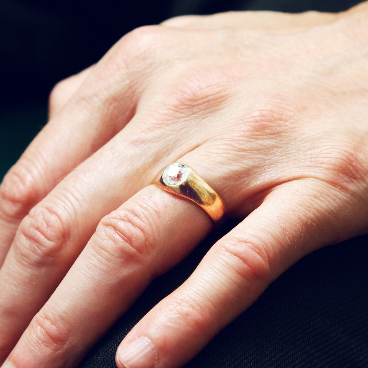 Uniquely Wonderful Date 1913 22ct Gold Paste Ring