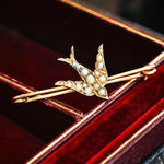 A Late Victorian Sweetheart Swallow Brooch