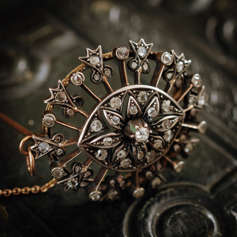 Antique diamond clearance brooch