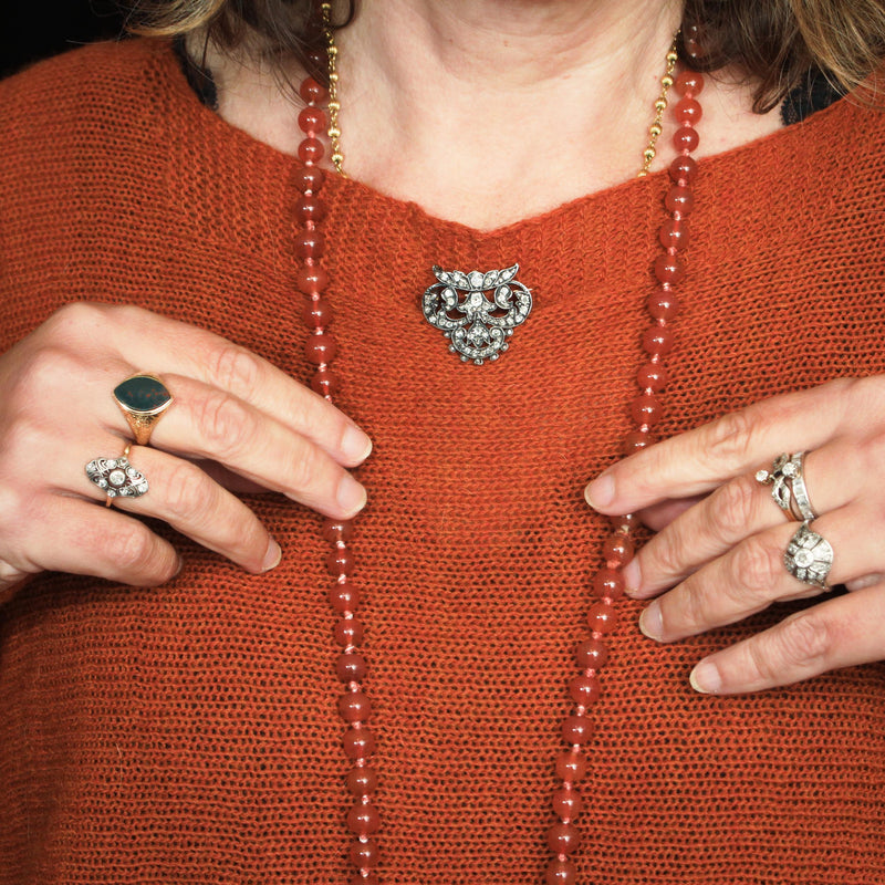 Glowing Vintage Carnelian Bead Necklace
