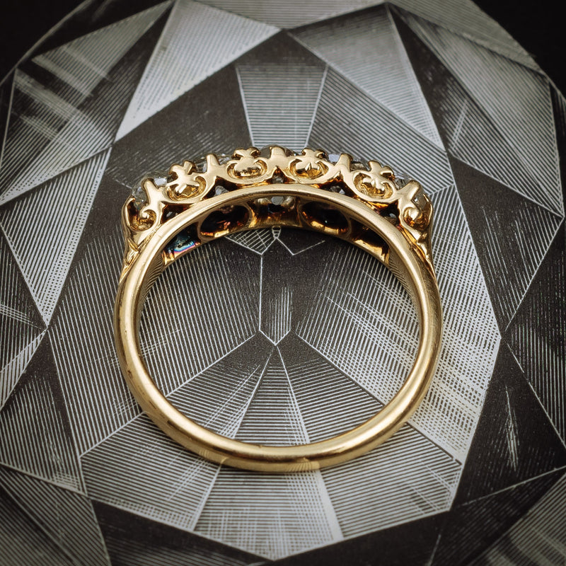 Mmmmarvellously Majestic Antique Victorian Diamond Five-Stone Ring