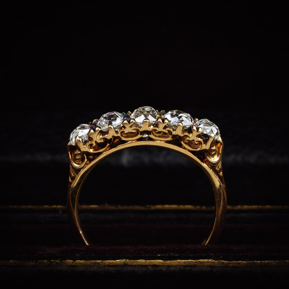 Mmmmarvellously Majestic Antique Victorian Diamond Five-Stone Ring
