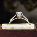 Vintage Mid Century Diamond Solitaire Engagement Ring