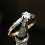 Vintage Mid Century Diamond Solitaire Engagement Ring