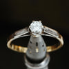 Vintage Mid Century Diamond Solitaire Engagement Ring
