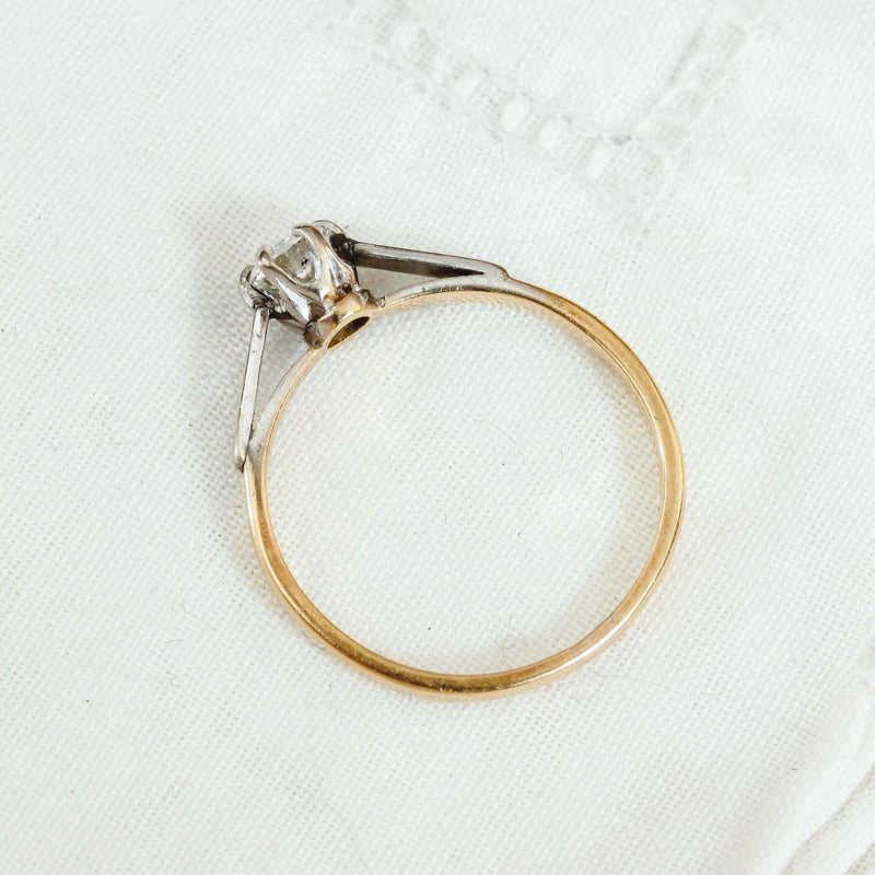 Mid Century Diamond Solitaire Engagement Ring