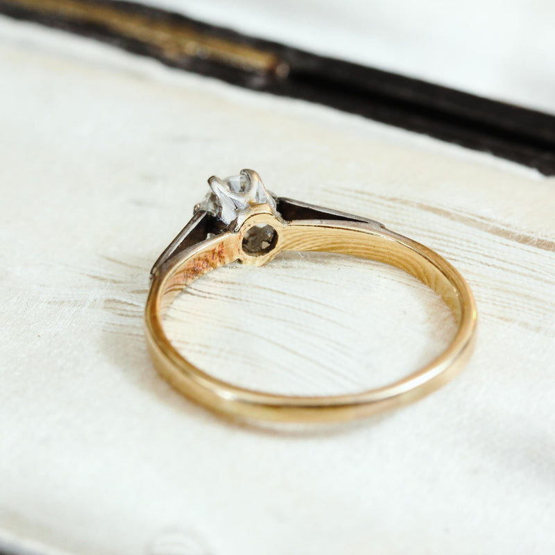 Vintage Mid Century Diamond Solitaire Engagement Ring