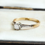 Vintage Mid Century Diamond Solitaire Engagement Ring