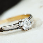 Vintage Mid Century Diamond Solitaire Engagement Ring