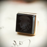 Antique Miniature Roman Inspired 15ct Gold Intaglio Seal Fob
