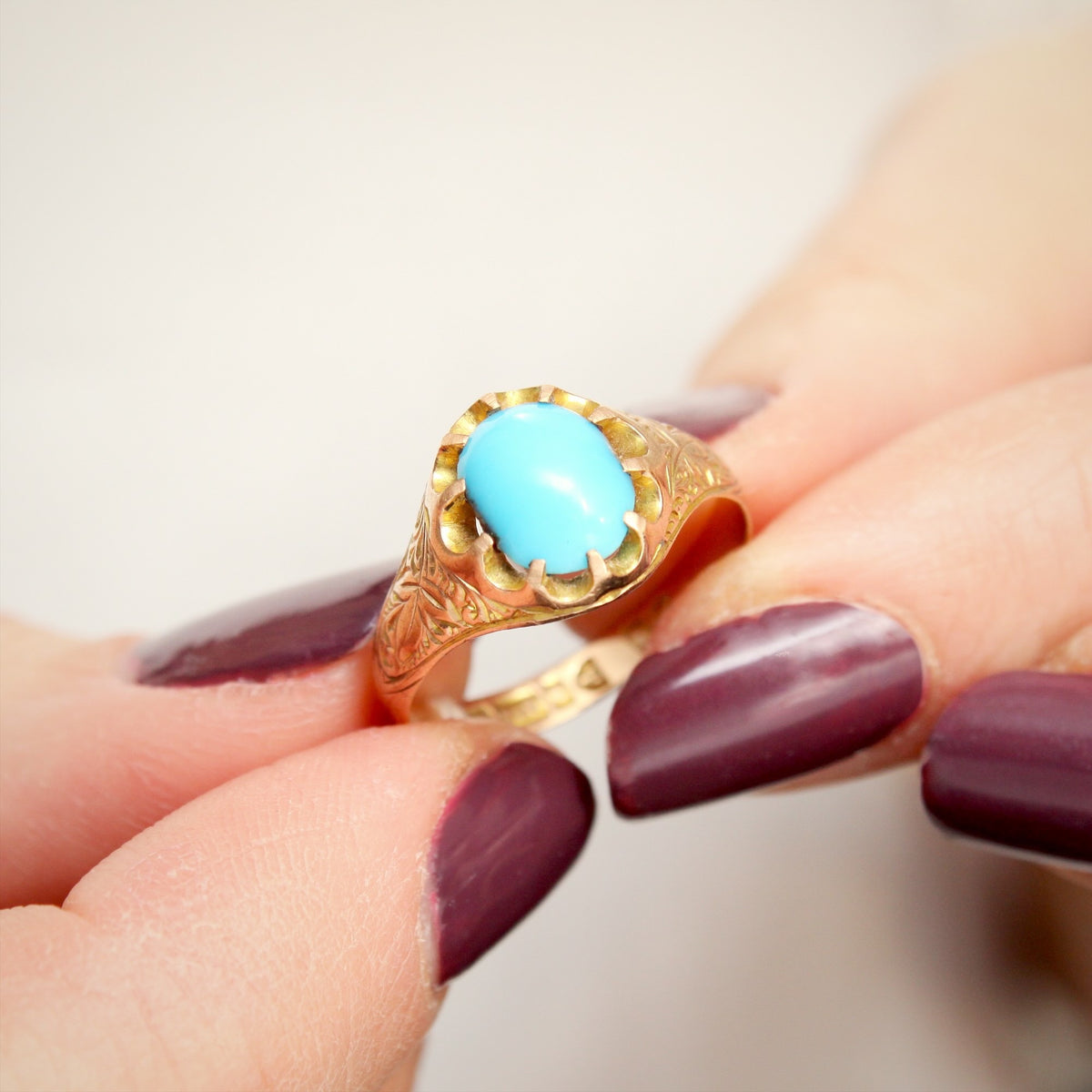 Romantic Date 1907 Turquoise & Gold Ring
