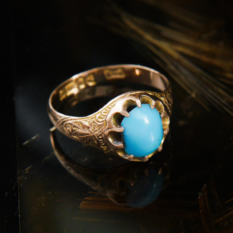Romantic Date 1907 Turquoise & Gold Ring