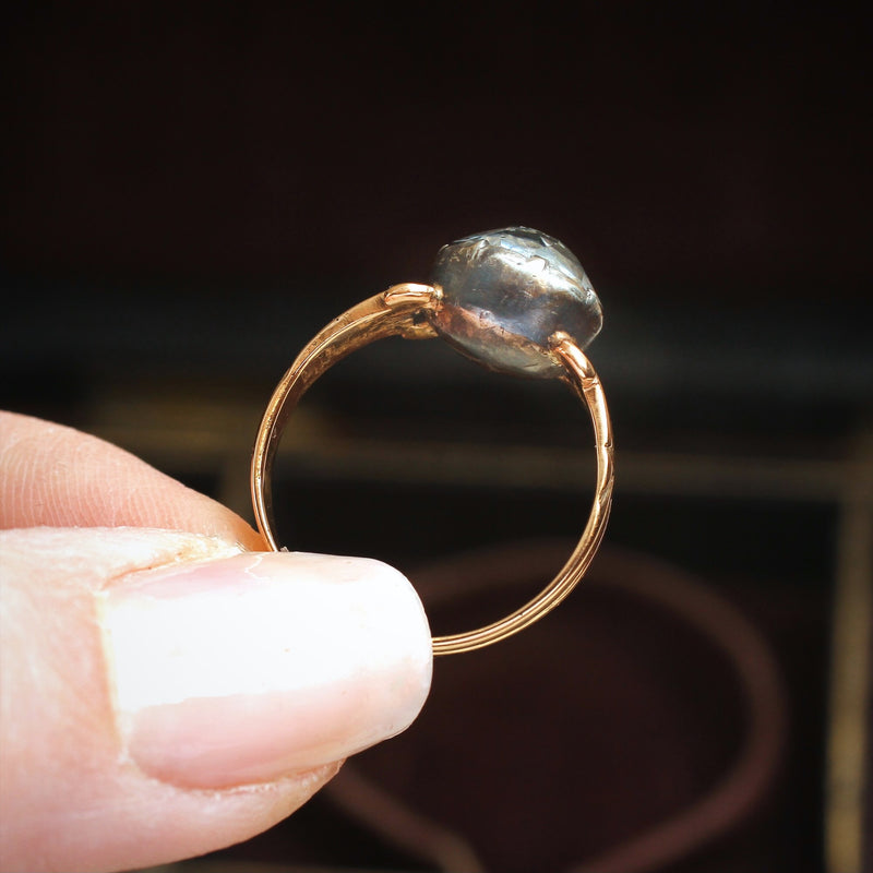 Antique Victorian Paste Button Ring