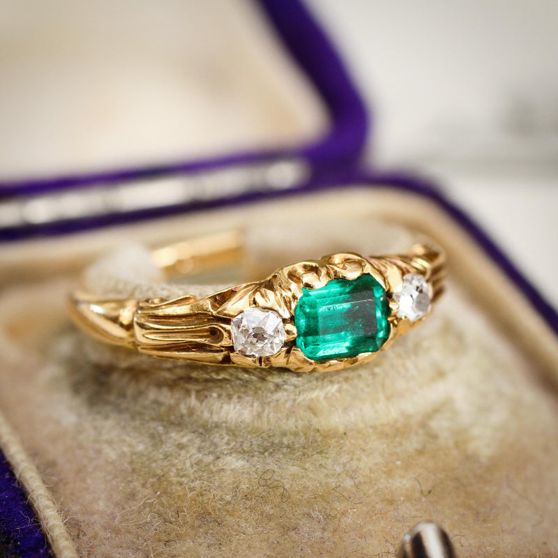 Perfect Darling Victorian Emerald & Diamond Ring