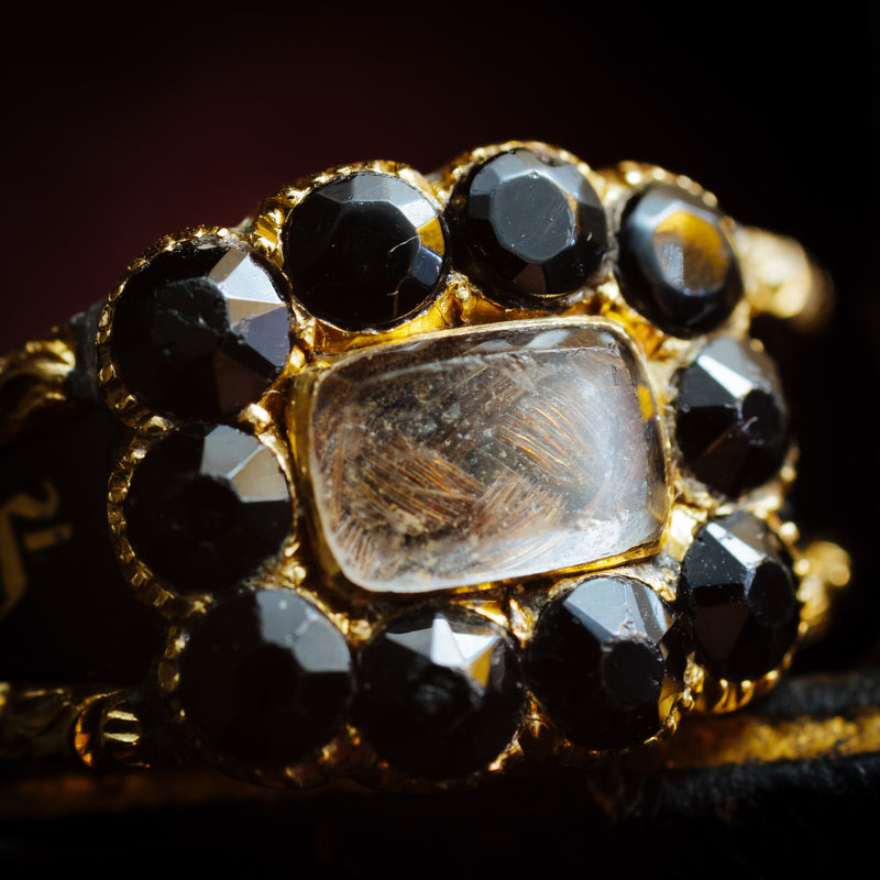 Well Beloved Georgian Date 1827 Enamelled Mourning Ring