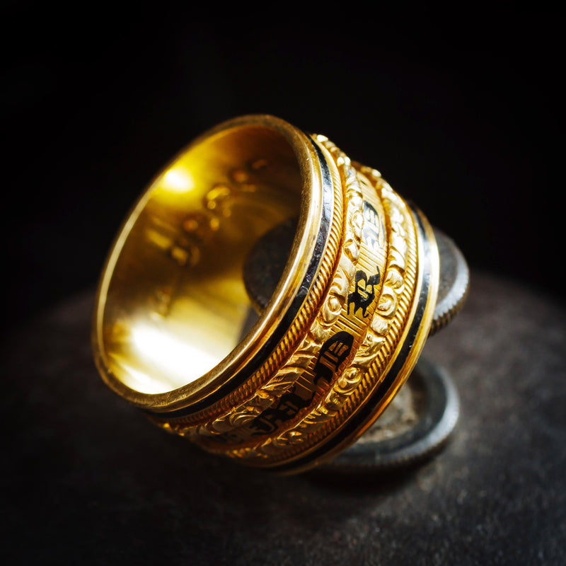 Adored Antique Georgian Date 1828 Mourning Ring